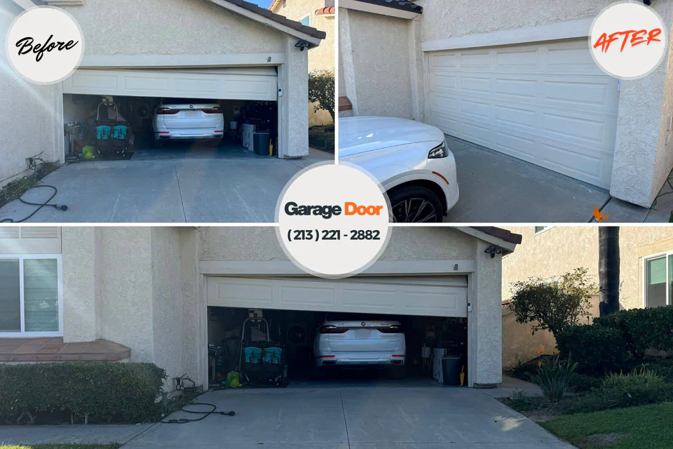 Before and after: garage door repair Winnebago, NE